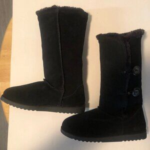 Target Real Suede Faux Fur Lined Black Boots Size 11